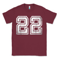 Burgundy Number 22 Sports Jersey Lucky No. Birthday Age Vintage Classic Tee - tuanDangUi