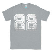 Heather Grey Number 22 Sports Jersey Lucky No. Birthday Age Vintage Classic Tee - tuanDangUi