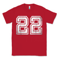 Red Number 22 Sports Jersey Lucky No. Birthday Age Vintage Classic Tee - tuanDangUi