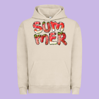 Summer Watermelon And Strawberry Urban Hoodie Designed By Barkaloodesign