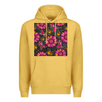 Antique Gold breast cancer sunflower seamless pattern Premium Hoodie - BundleAndBundleShop