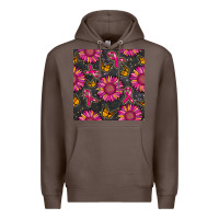 Coffee breast cancer sunflower seamless pattern Premium Hoodie - BundleAndBundleShop