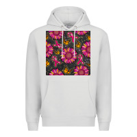 Dove Grey breast cancer sunflower seamless pattern Premium Hoodie - BundleAndBundleShop