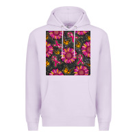 Lilac breast cancer sunflower seamless pattern Premium Hoodie - BundleAndBundleShop