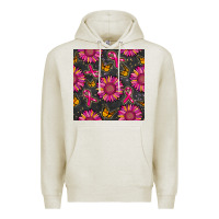 Oatmeal Heather breast cancer sunflower seamless pattern Premium Hoodie - BundleAndBundleShop