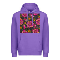 Purple breast cancer sunflower seamless pattern Premium Hoodie - BundleAndBundleShop
