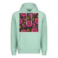 Seafoam breast cancer sunflower seamless pattern Premium Hoodie - BundleAndBundleShop