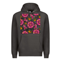 Smoke breast cancer sunflower seamless pattern Premium Hoodie - BundleAndBundleShop
