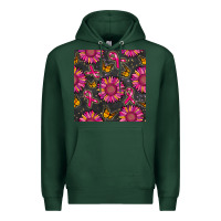 Sports Green breast cancer sunflower seamless pattern Premium Hoodie - BundleAndBundleShop