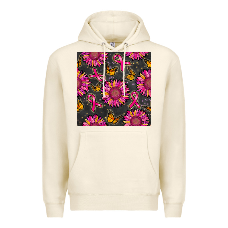 Breast Cancer Sunflower Seamless Pattern Premium Hoodie by BundleAndBundleShop | Teevron