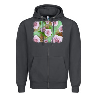 Smoke Pink Roses Background Zipper Hoodie - LillyAllenDesigns
