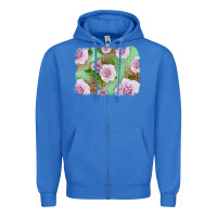 True Royal Pink Roses Background Zipper Hoodie - LillyAllenDesigns