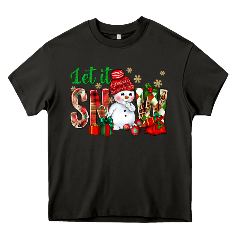 Let It Snow With Snowman Heavy Core Tee by BundleAndBundleShop | Teevron