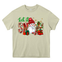 Mossy let it snow with snowman Heavy Core Tee - BundleAndBundleShop
