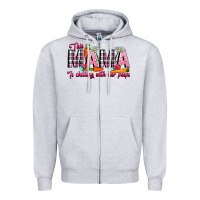 Heather Grey This Mama Is Chilling With Her Peeps Zipper Hoodie - CowhideDigitalArt