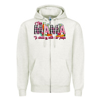 Oatmeal Heather This Mama Is Chilling With Her Peeps Zipper Hoodie - CowhideDigitalArt