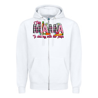 White This Mama Is Chilling With Her Peeps Zipper Hoodie - CowhideDigitalArt