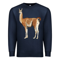 Navy guanaco llama Premium Sweatshirt - LillyAllenDesigns