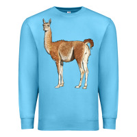 Ocean Blue guanaco llama Premium Sweatshirt - LillyAllenDesigns