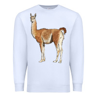 White guanaco llama Premium Sweatshirt - LillyAllenDesigns
