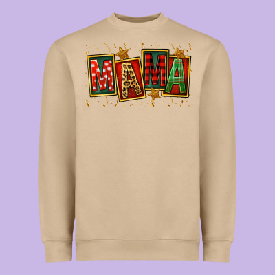 Mama Christmas Mother's Day Heavyweight Sweatshirt Designed By Fadigitalartstudio