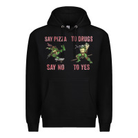 Black say pizza to drugs say no to yes Premium Hoodie - tuanDangUi