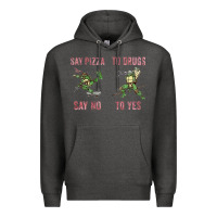 Charcoal Heather say pizza to drugs say no to yes Premium Hoodie - tuanDangUi