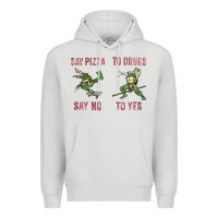 Dove Grey say pizza to drugs say no to yes Premium Hoodie - tuanDangUi