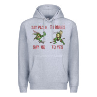 Heather Grey say pizza to drugs say no to yes Premium Hoodie - tuanDangUi