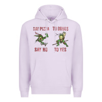 Lilac say pizza to drugs say no to yes Premium Hoodie - tuanDangUi