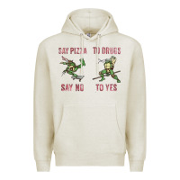 Oatmeal Heather say pizza to drugs say no to yes Premium Hoodie - tuanDangUi
