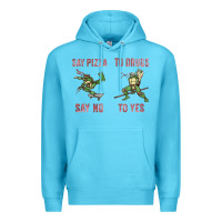 Ocean Blue say pizza to drugs say no to yes Premium Hoodie - tuanDangUi
