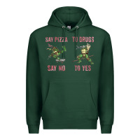 Sports Green say pizza to drugs say no to yes Premium Hoodie - tuanDangUi