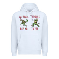 White say pizza to drugs say no to yes Premium Hoodie - tuanDangUi