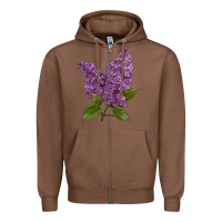 Chestnut Purple Lilac Flower Zipper Hoodie - LillyAllenDesigns