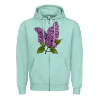 Seafoam Purple Lilac Flower Zipper Hoodie - LillyAllenDesigns