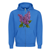 True Royal Purple Lilac Flower Zipper Hoodie - LillyAllenDesigns