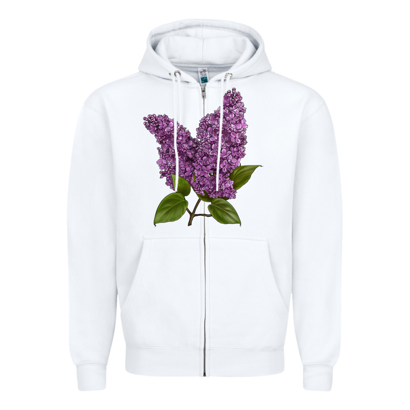 Purple Lilac Flower Zipper Hoodie by LillyAllenDesigns | Teevron