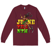 Burgundy juneteenth Long Sleeve Tee - CowGirlArtShop