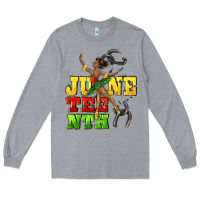 Heather Grey juneteenth Long Sleeve Tee - CowGirlArtShop