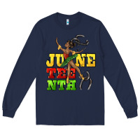 Navy juneteenth Long Sleeve Tee - CowGirlArtShop