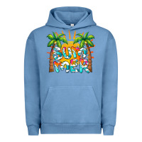 Pigment Pebble Blue summer waves and sun Urban Hoodie - BarkalooDesign