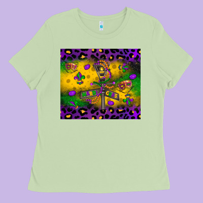 Mardi Gras Street Lights Ladies Tee Designed By Lillyallendesigns