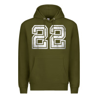 Army Green Number 22 Sports Jersey Lucky No. Birthday Age Vintage Premium Hoodie - tuanDangUi