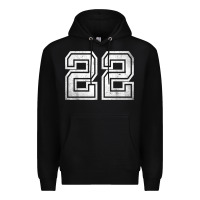 Black Number 22 Sports Jersey Lucky No. Birthday Age Vintage Premium Hoodie - tuanDangUi