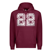 Burgundy Number 22 Sports Jersey Lucky No. Birthday Age Vintage Premium Hoodie - tuanDangUi