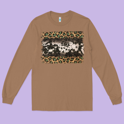 Leopard Cowhide Pattern Background Long Sleeve Tee Designed By Jasminsmagicworld
