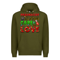 Army Green pharmacist do it with care and love christmas Premium Hoodie - FaDigitalArtStudio
