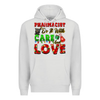 Dove Grey pharmacist do it with care and love christmas Premium Hoodie - FaDigitalArtStudio