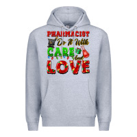 Heather Grey pharmacist do it with care and love christmas Premium Hoodie - FaDigitalArtStudio